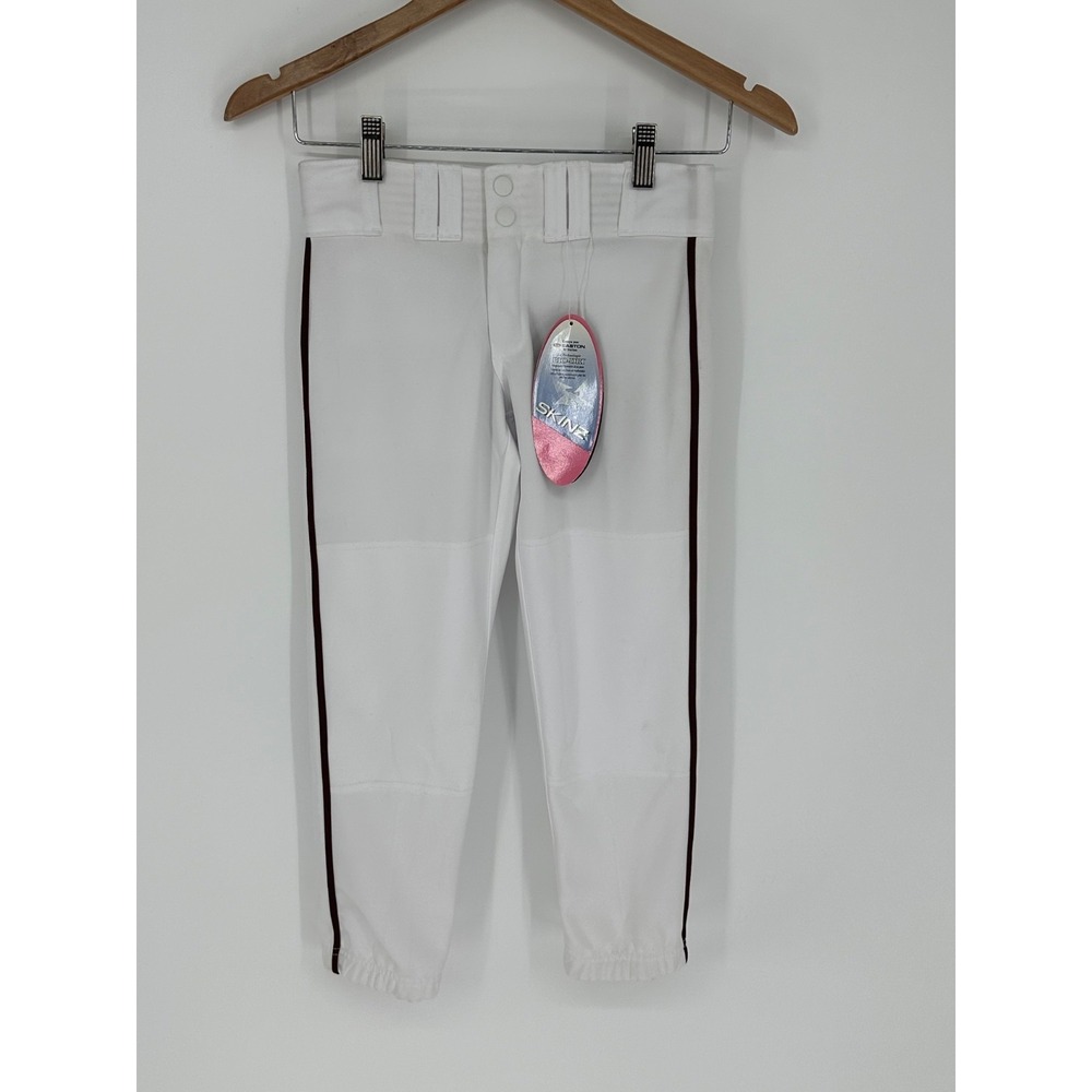 NEW! Easton Pro White With Maroon Piping Youth Girls Sz XL Baseball Pant W6